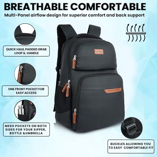 Image of Half Moon Signature 35L Business Backpack Bag for Man | Professional Water Resistant 15.6 Inch Laptop Bags for Men Office use | School Bag for Boys | Travel Laptop Bags for Women Office use