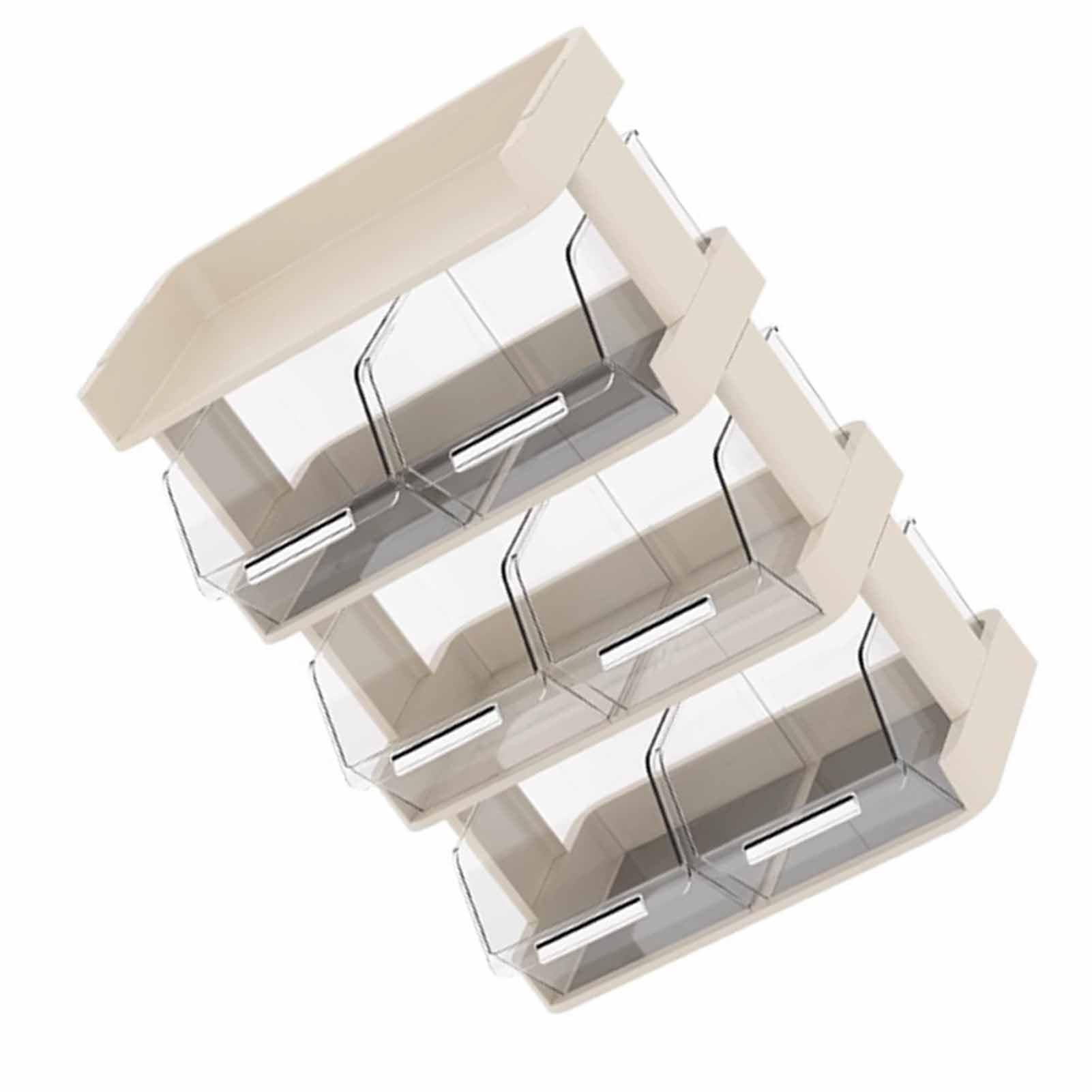 Organizzatore per Bustine di tè, Elegante Scaffale Multifunzionale per Bustine di tè e Capsule di caffè per Scrivania, Plastica Resistente, Design Bianco Crema (4 strati 30x17x42,5 cm)