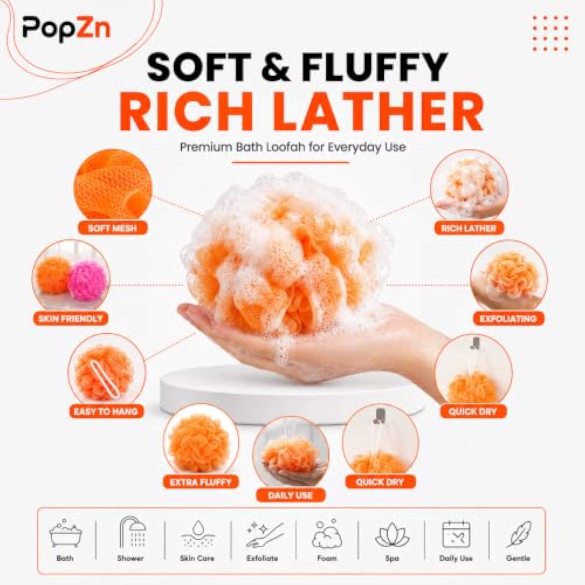 Large Bath Loofah Sponge Scrubber Exfoliator