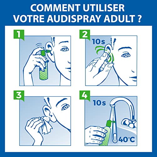 AUDISPRAY Erwachsene – regelmäßige Hygiene des Ohrs – gereinigtes Meerwasser, 100 % natürlich – Spray 50 ml – 2 Stück