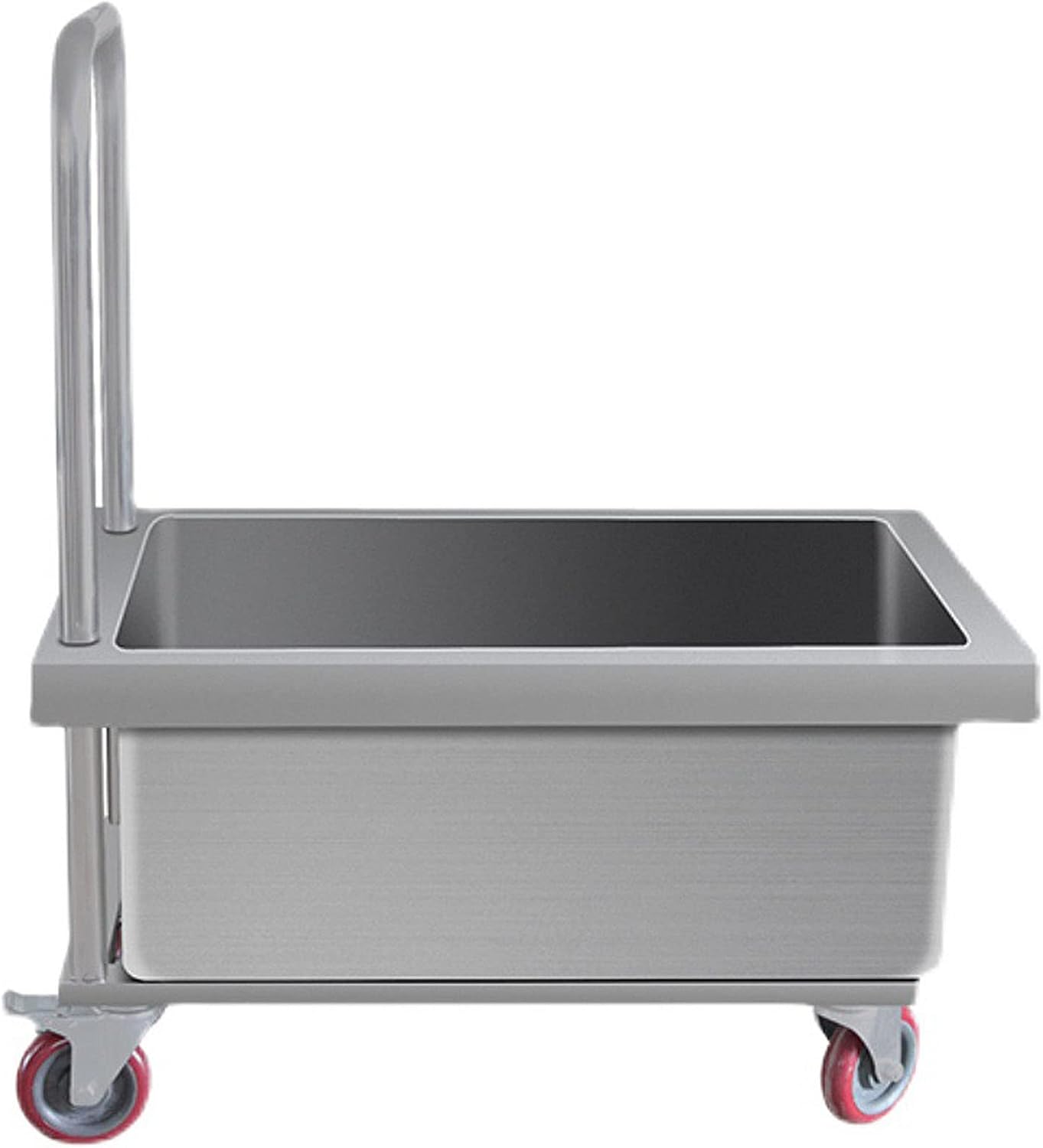 Floor Mount Mop Sink Movable Stainless Steel Mop Service Basin, Household/Commercial Laundry Slop Sink Utility Tub Mop Pool for Kitchen/Restaurant/Business/Gar