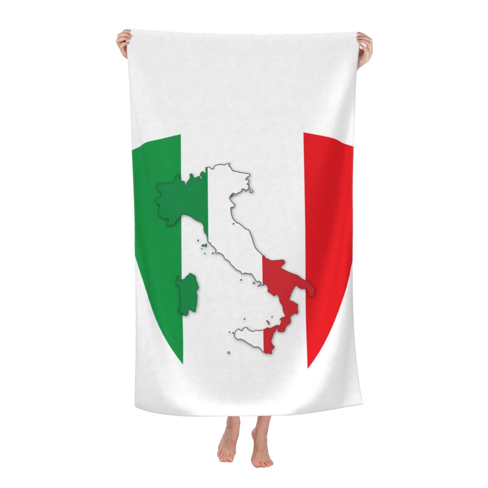 LSRCPD Beach Towel Italia Italy Italian Map Flag Microfiber Beach Towels Blanket Oversized Tropical Big Extra Large XL Pool Towels Quick Dry Sandproof for Women Girls Kids