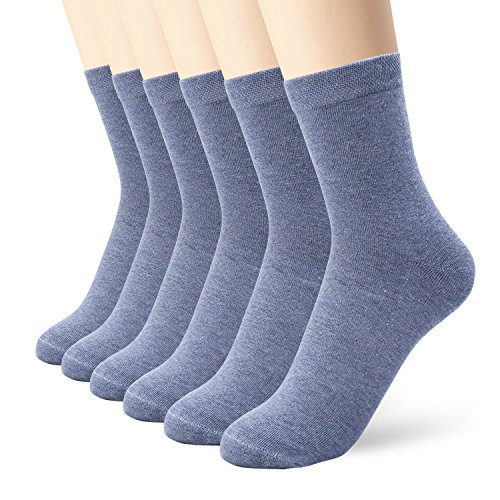 Image of K-LORRA Cotton Crew Socks For Women and Men 6 Pack | Travel Pack,Casual and Dress,Less Pressure,Holding Up Well,Colorfast,Skin Friendly