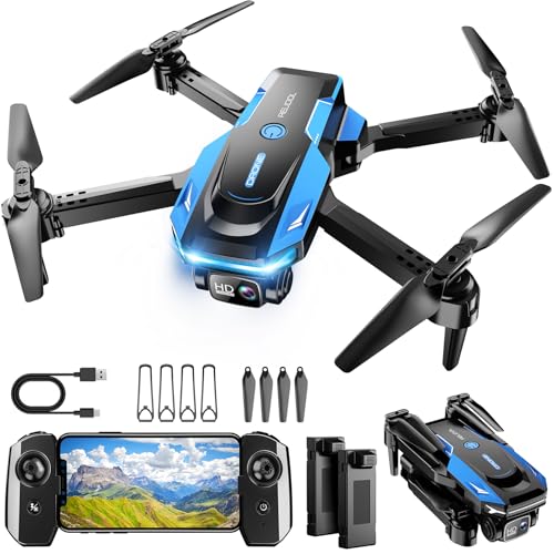 Drone with 1080P Camera – Foldable Remote Control Quadcopter with Voice Gesture Control, 3D Flip, One Key Start, Emergency Stop, 2 Batteries, Easier to use, Toy for Kids Adults Beginners