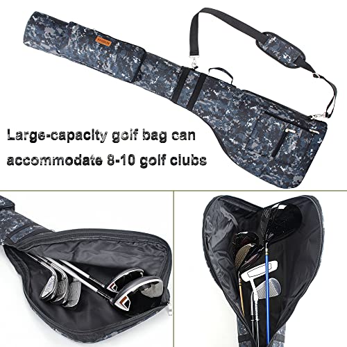 AKOZLIN Golf Carry Bag 8-10Pack Golf Club Travel Bag Case with Strap and 3 Pocket Soft Foldable Sunday Bag Pouch Golf Training Practice Portable Pencil Zipper Pouch Lightweight,Micai - Image 4