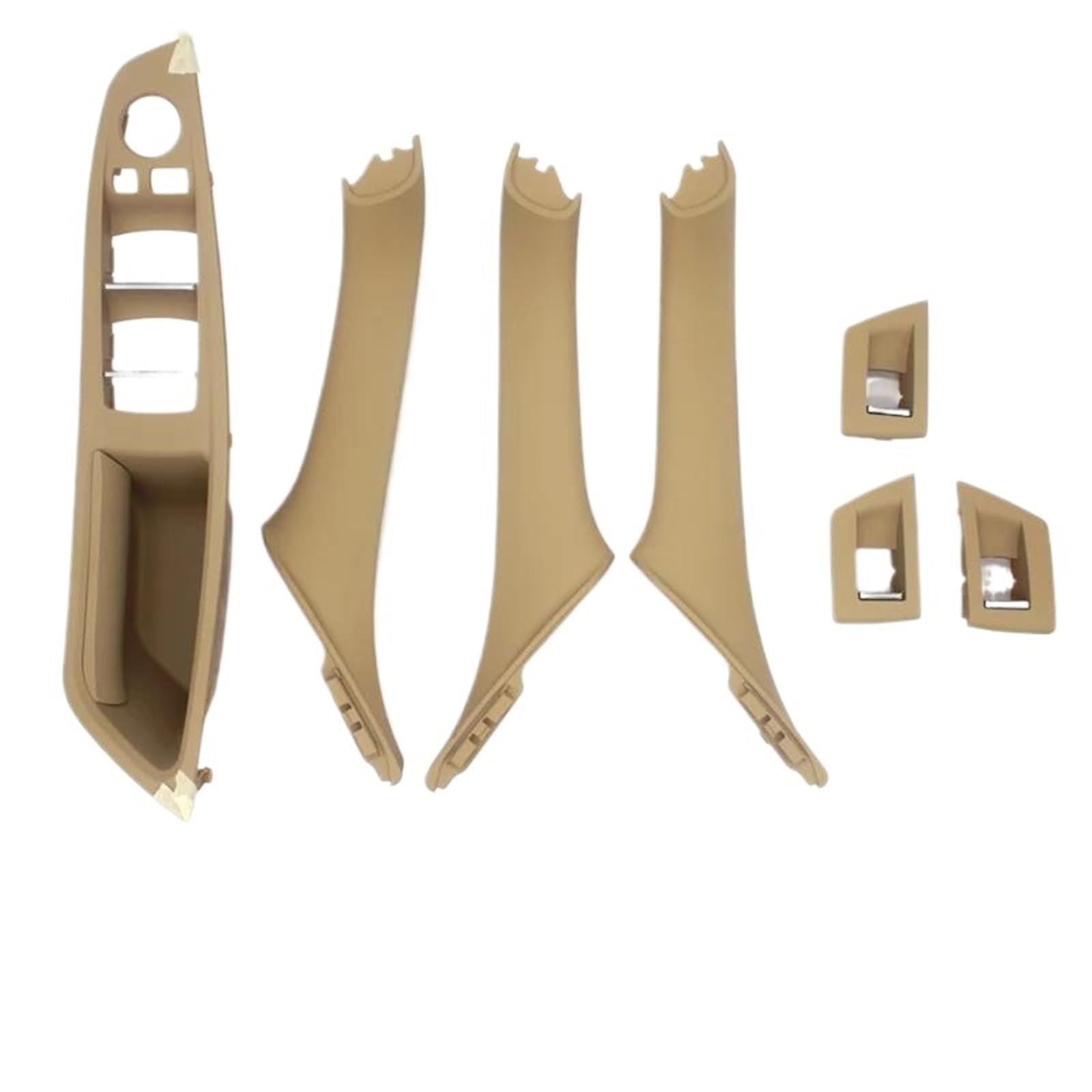 LVXVMOZEOK Interior Door Handle Armrest for 5 Serie for F10 for F11 for 520 for 525 Right Hand Drive RHD Car Interior Door Handle Inner Panel Pull Trim(7pcs Beige)