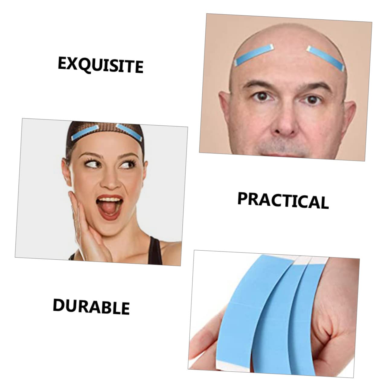 HAPINARY Professional Wig Adhesive 12pcs Lace Tape True Scalp Tape Strong Adhesion Comfortable to Wear Daily Use Kit