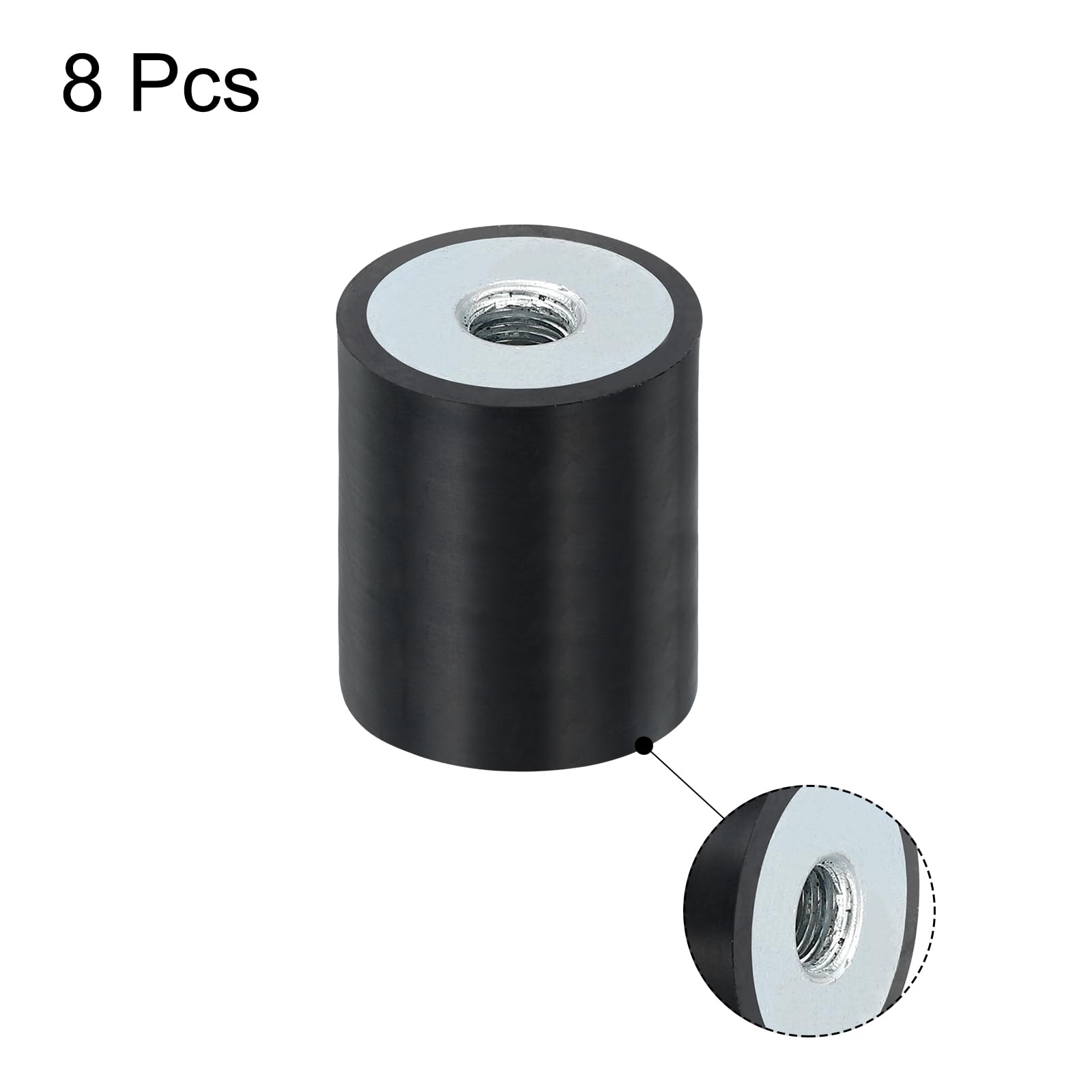 Boccole Filettate M6 Antivibrazione QUARKZMAN – 4 Pezzi 25x20 Mm, Isolanti In Gomma, Per Compressori E Motori