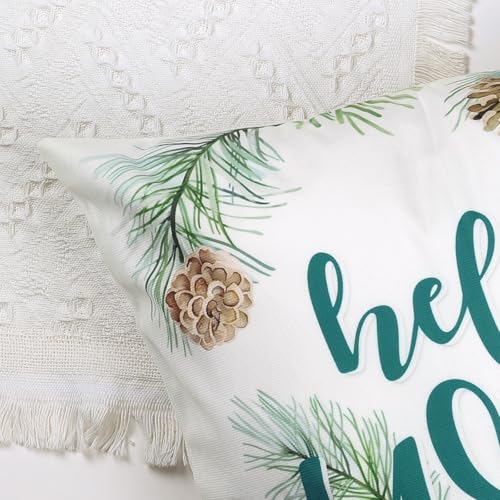 Bonhause-Hello-Winter-Throw-Pillow-Covers-18-x-18-Inch-Pine-Leaves-Cones-Green-Plant-Botanical-Decorative-Pillow-Cases-for-Couch-Sofa-Bed-Home-Holiday-Decor-Set-of-4 Bonhause Hello Winter Throw Pillow Covers 18 x 18 Inch Pine Leaves Cones Green Plant Botanical Decorative Pillow Cases for Couch Sofa Bed Home Holiday Decor Set of 4