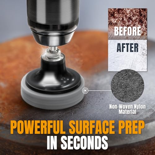 Image of POWERTEC 2-Inch Sanding Discs for Die Grinder & Power Drill - 10pcs Quick Change Type R Discs, 240 Grit Aluminum Oxide Non-Woven Nylon Surface Conditioning Pads for Metal, Wood & Paint Removal (11406)