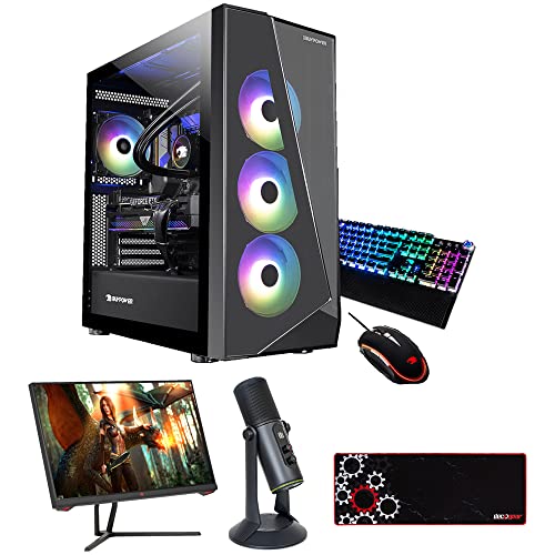 iBUYPOWER 243i Prebuilt Gaming PC - AMD RX 6600 8GB, Intel i7-11700F, 16GB DDR4, Wi-Fi Bundle with Deco Gear 25