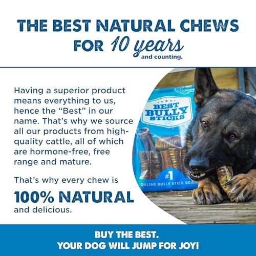 Best Bully Sticks Premium 12 Inch Beef Trachea for Dogs - 12 Count (Pack of 1) - All-Natural, Grain-Free, Single-Ingredient, Promotes Dental Health - Thumbnail 3