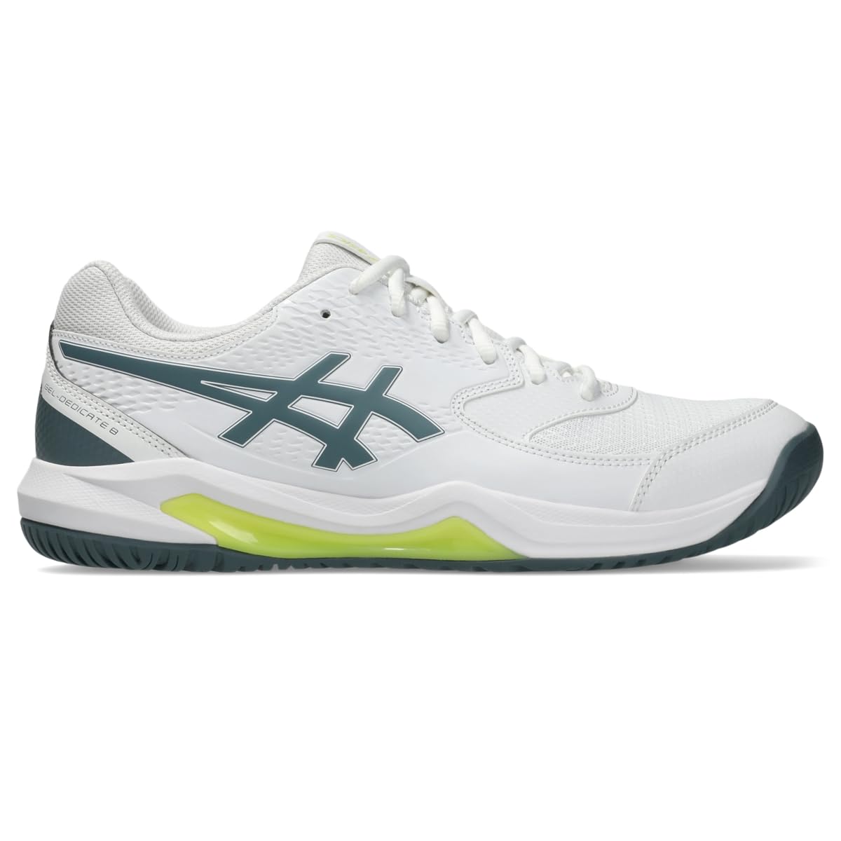 Asics Scarpe da Tennis Uomo Gel-Dedicate 8, Bianco/Arancione Shocking, 44.5 EU