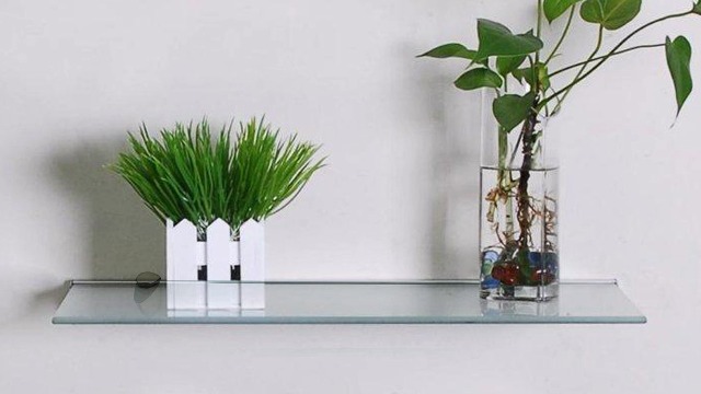 Amazon.com: Fab Glass and Mirror Rectangle Floating Glass Shelf
