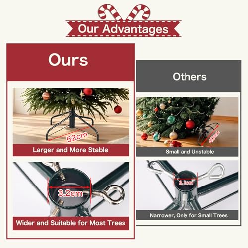 EZYDECOR Christmas Tree Stand Artificial Christmas Stand Base for 4 Ft to 7 Ft Trees Metal Xmas Bracket Holder Base Replacement Green (20.5") - Image 3