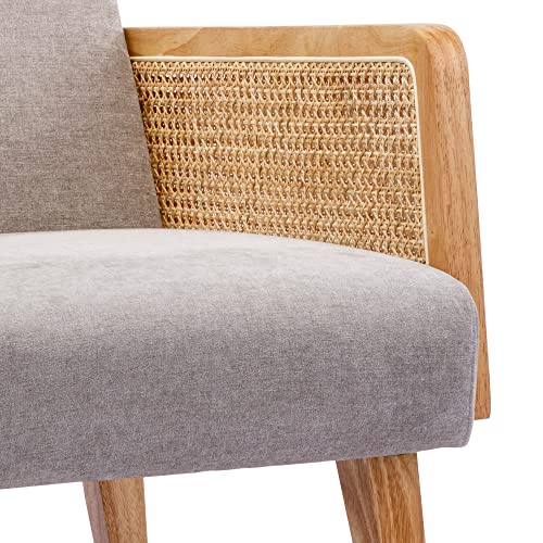 Sillón moderno tela chenille gris claro plegable miniatura 4