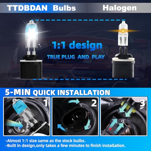 Image of Fog lights Fit For Dodge Ram 1994-2001 Halogen Headlight Bulbs,880 /881 /H27 Fog Lights Bright Lights Combo,Plug & Play,Pack of 2 (Dodge Ram 1994-2001 Halogen Fog Lights)