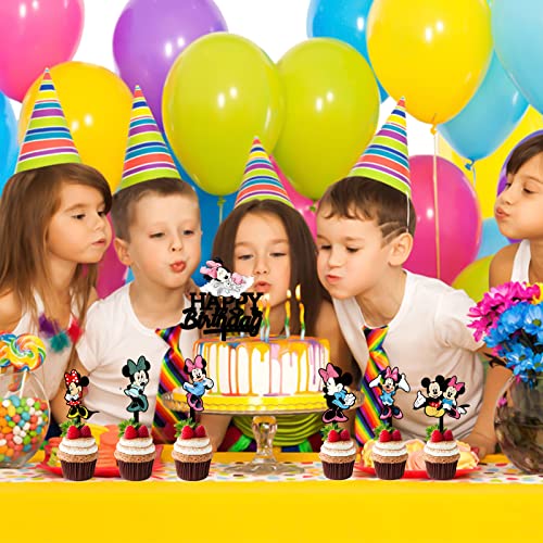 7 Pezzi Decorazioni Torta Minnie Mouse,Wopin- Set