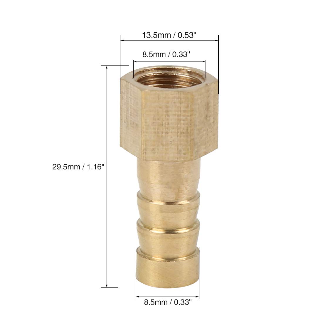 X AUTOHAUX Plooiadapter van messing, NPT, 1/4 inch, slang