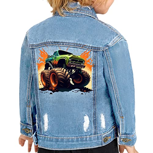 Great Truck Toddler Denim Jacket - Printed Jean Jacket - Themed Denim Jacket for Kids