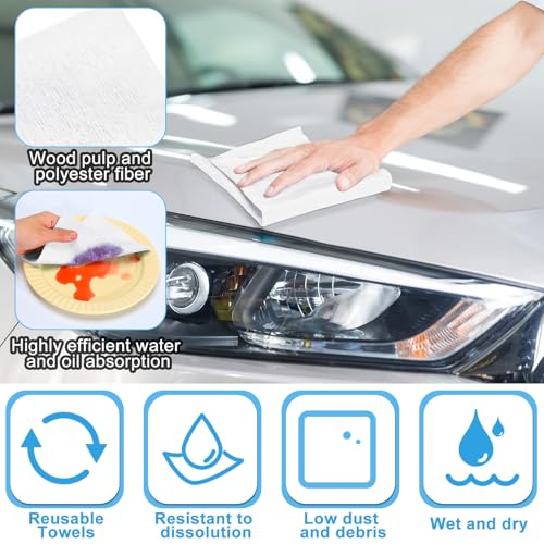 Image of HunnmingRe 300 Sheets Disposable Shop Towels Heavy Duty Shop Towels,White