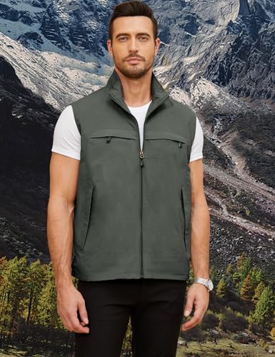 Image of Gihuo Mens Vest Casual Lightweight Vests Summer Sleeveless Jackets for Travel Hiking Fishing