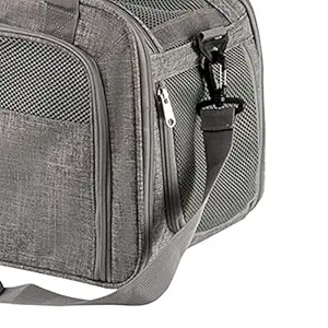 Aswadh Collapsible Pet Dog Carrier Cat Transport Box Outdoor Carry Bag Grey