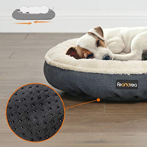 Feandrea Hundebett, Hundekorb, Katzenbett, Donut, Ø 55 cm, dunkelgrau PGW055G01