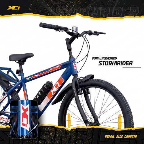 Image of XCi Stormrider 26-Inch Tires Single Speed Rigid Suspension V-Brakes Youth 12+ Years 17-Inch Ultra Light Steel Frame Blue White Bicycle