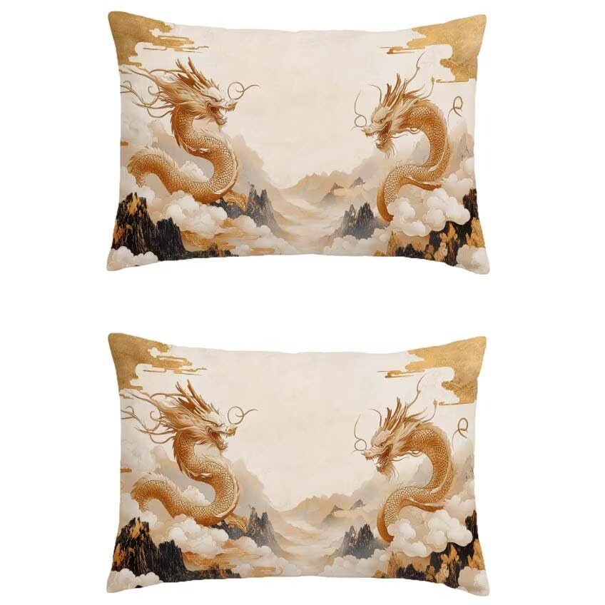 Housse de coussin 60x90cm rectangulaire double sided printing orange pour décoration