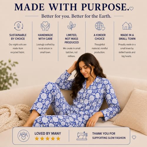 Image of Huar Cotton Pajamas Set for Women - Luxurious Cotton Womens Pajama Sets - Comfortable Christmas PJ Set, Breathable & Light Pj