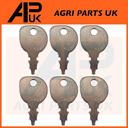 APUK Pack of 6 Ignition Keys for Ride-On Garden Tractors with Indak Key Compatible with Countax Honda