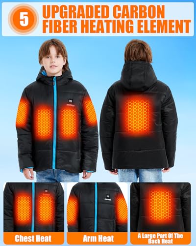 Upgrade Kids Heated Jacket - Girls and Boys Quilted Lightweight Heating Coat,Upgraded 7.4V Battery Pack2