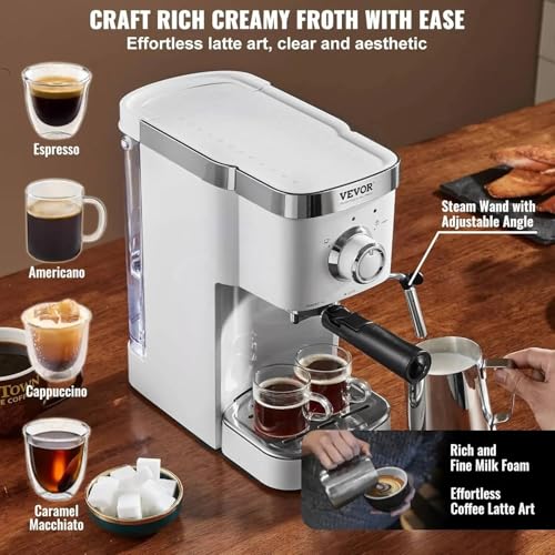 Image of Fastlink‚15 Bar Semi-Automatic Espresso Machine with Milk Frother - Create Professional Cappuccinos & Lattes at Home