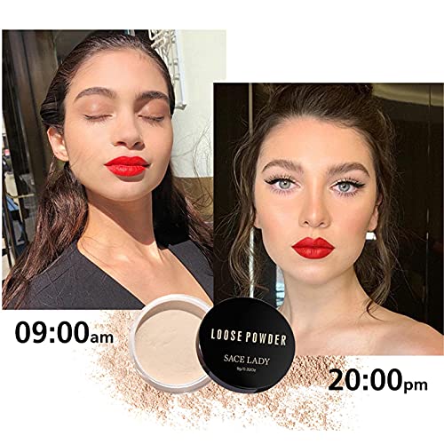 Sace Lady Face Make-Up Set Liquid Concealer And Matte Oil Control Loose Powder, Waterproof Long Lasting Poreless Makeup Base #TOP7