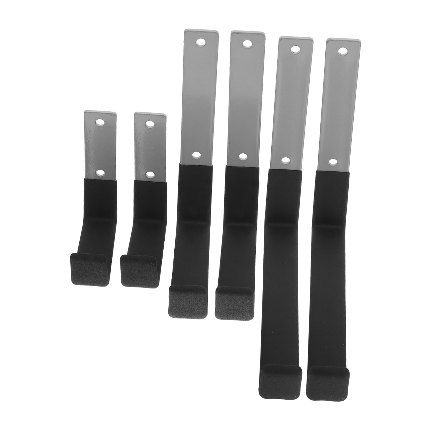SEWACC Ganchos de Pared Resistentes de Metal, 6 Piezas, para Garaje | Acero, Recubrimiento Antideslizante, Aptos para Herramientas y Bicicletas, Uso en Paredes y Balcones