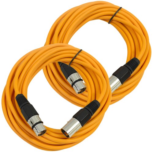 Seismic Audio - SAXLX-25Orange-2Pack - Pair of Orange 25 Foot