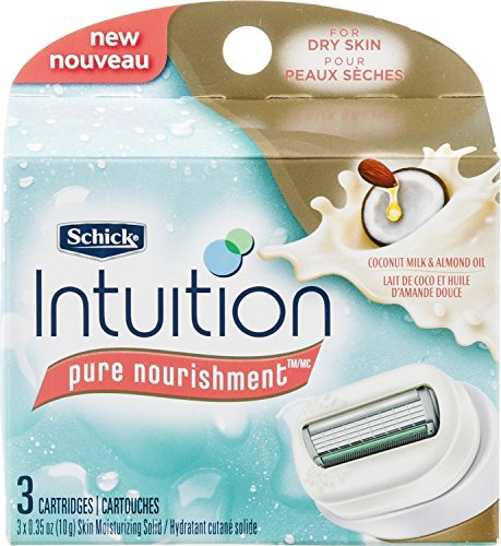 Schick Intuition Pure Nourishment Coconut Razor Refill Cartridges, 3 count
