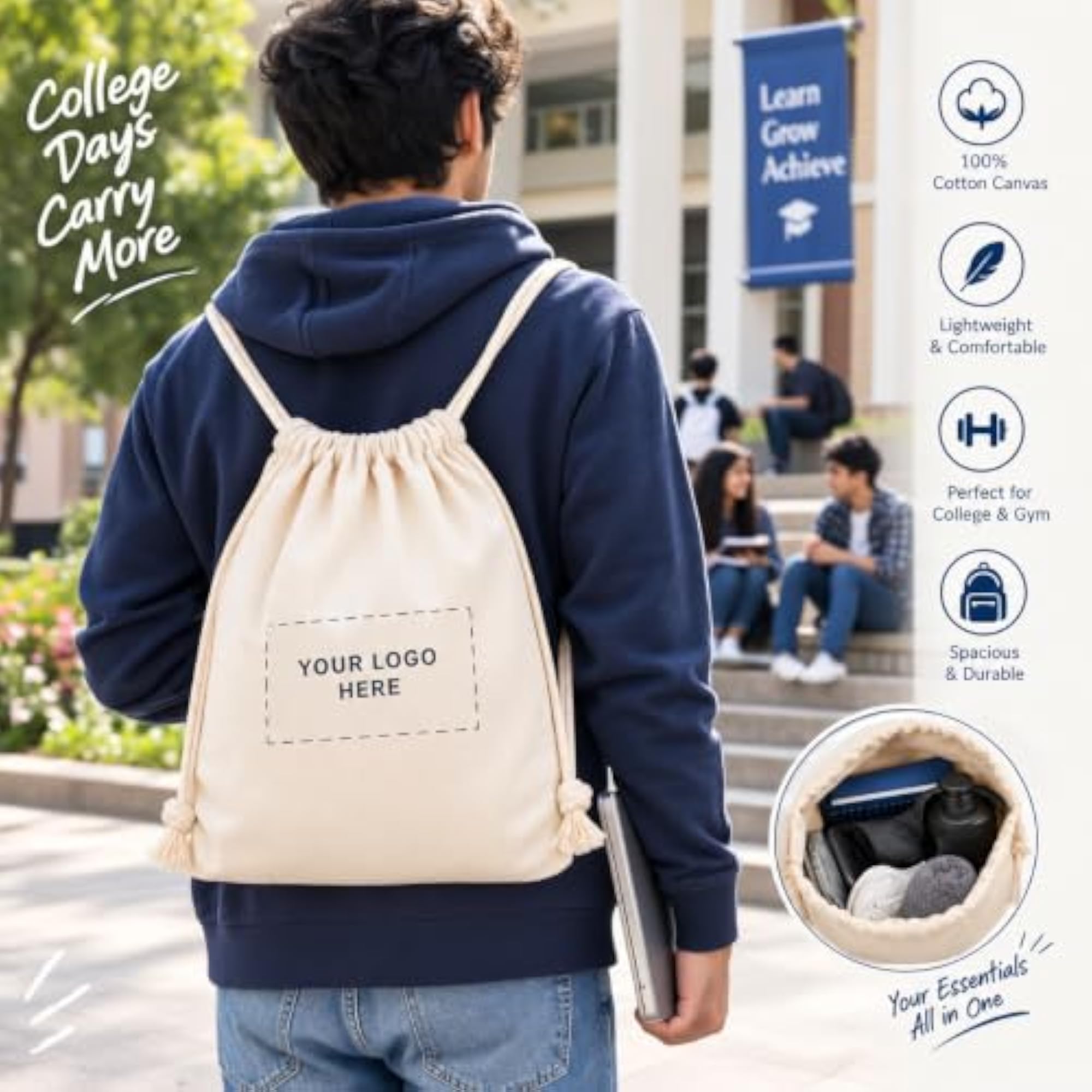 Personalized Drawstring Backpack, Multipack Set