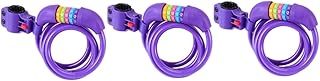 EVANEM 3pcs Code Lock Combination Lock Cable Lock Combo Lock Motorbike Lock Bike Cables Spiral Lock Steel Wire Bike Lock 5 Digit Bike Lock Number Password Wire Lock Bicycle Lock Purple (Color : Purpl