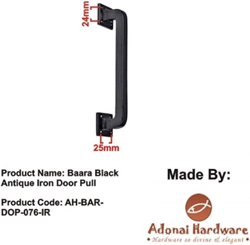 Miniatura 8 de Adonai Hardware Baara - Manijas industriales de latón para puertas correderas (9 pulgadas x 1 unidad, cobre antiguo) para puertas de granero de