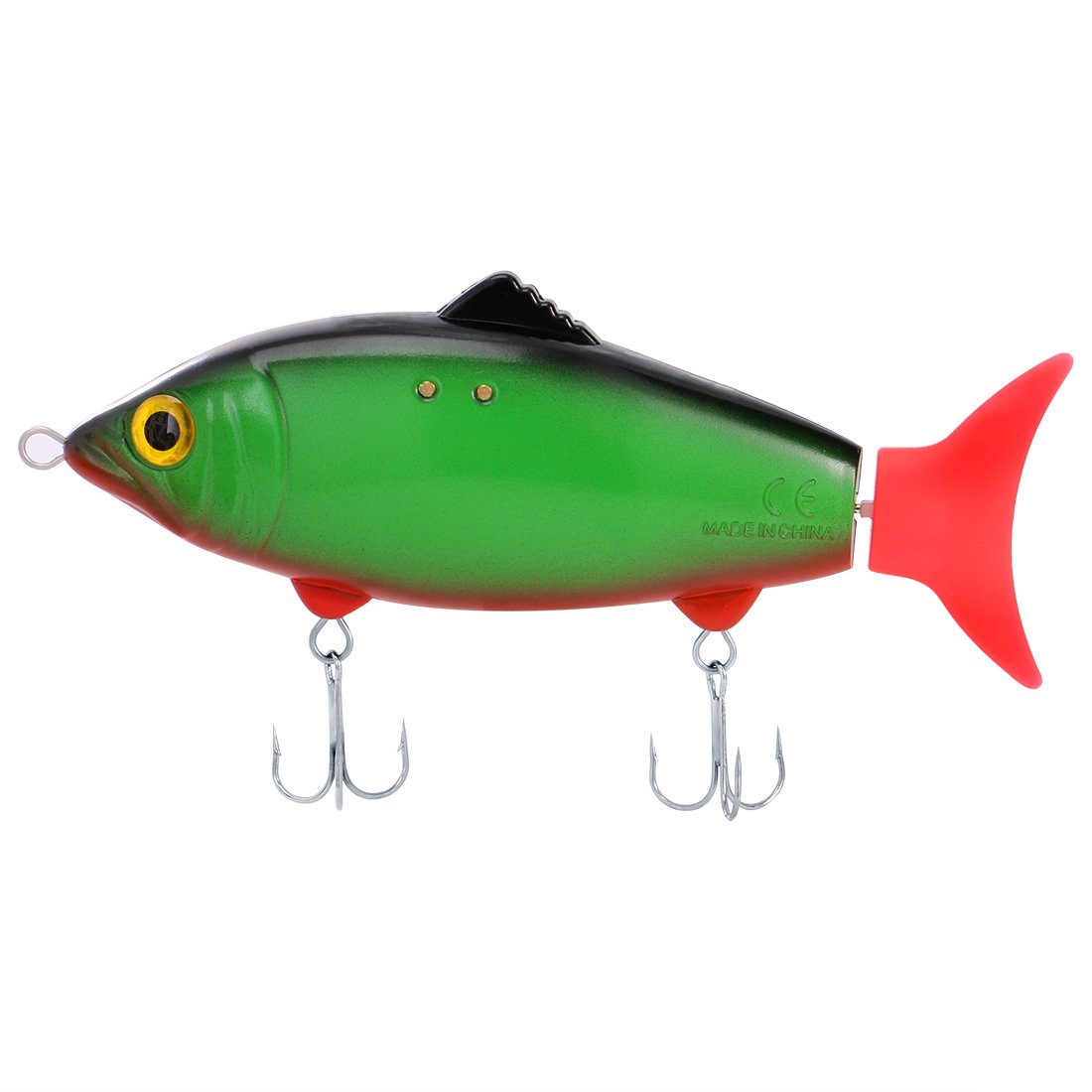 Hard Moving Fishing Lure Water Activated Lifelike Hard Bait for Northern Pike Largemouth Bass Trout Salmon Walleye Muskie in Freshwater and Saltwater (14cm,30g)(Red)