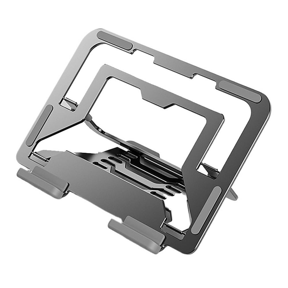 Soporte for portátil, Elevador de Aluminio Plegable, Soporte refrigeración Ajustable Escritorio Base para Portátil(Grijs)