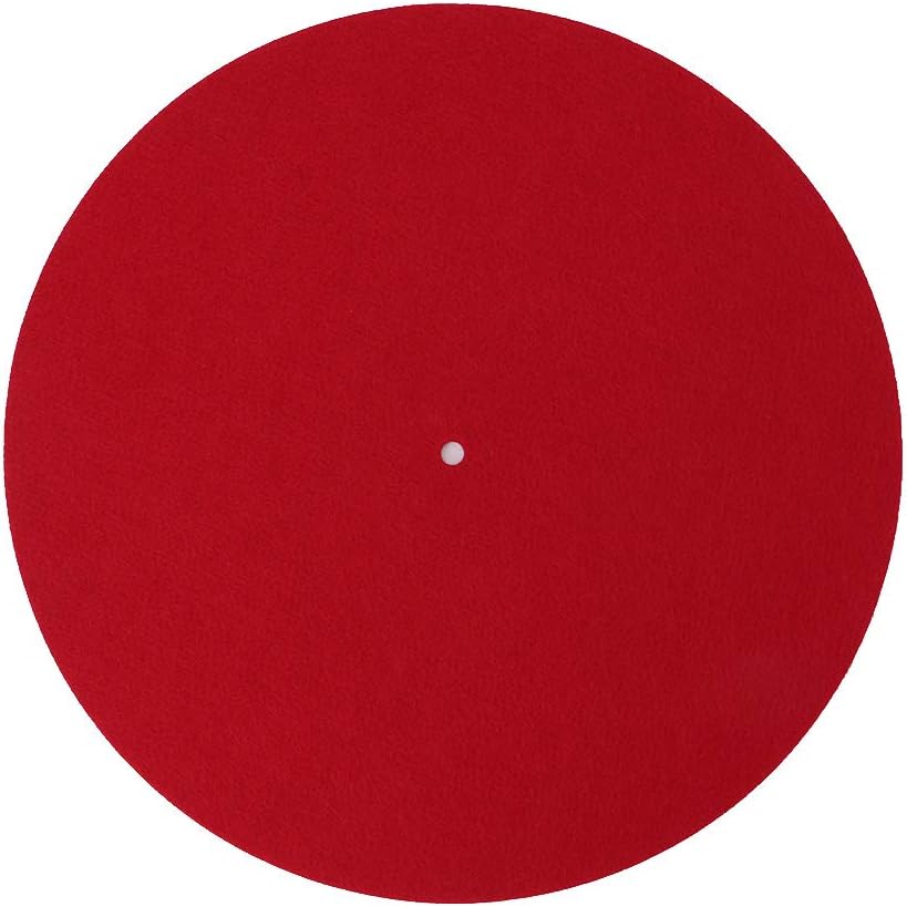 Red Felt Turntable Mat, Anti-Vibration, Anti-Static, 3mm Thick, 300mm Diameter, For Vinyl Record Players