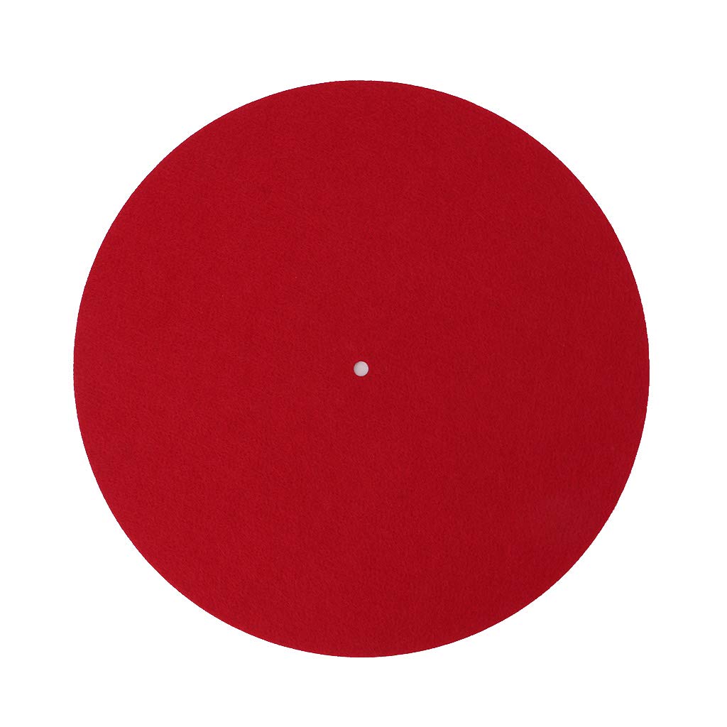Tapis Tourne-disque Slipmat Feutre 3mm Rouge - Diamètre 300 Mm - Anti-vibration, Anti-statique - Pour Platines Vinyle