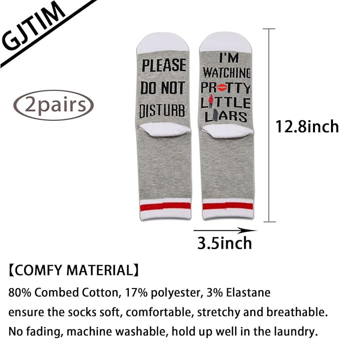 GJTIM 2PAIRS Novelty Suspense TV Show Socks Funny Inspired Gift For Fans2