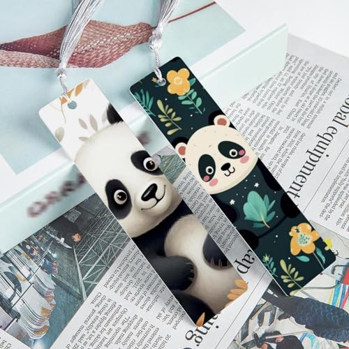 Marque-pages panda avec pompons (lot de 6) idée cadeau lecteur - 4