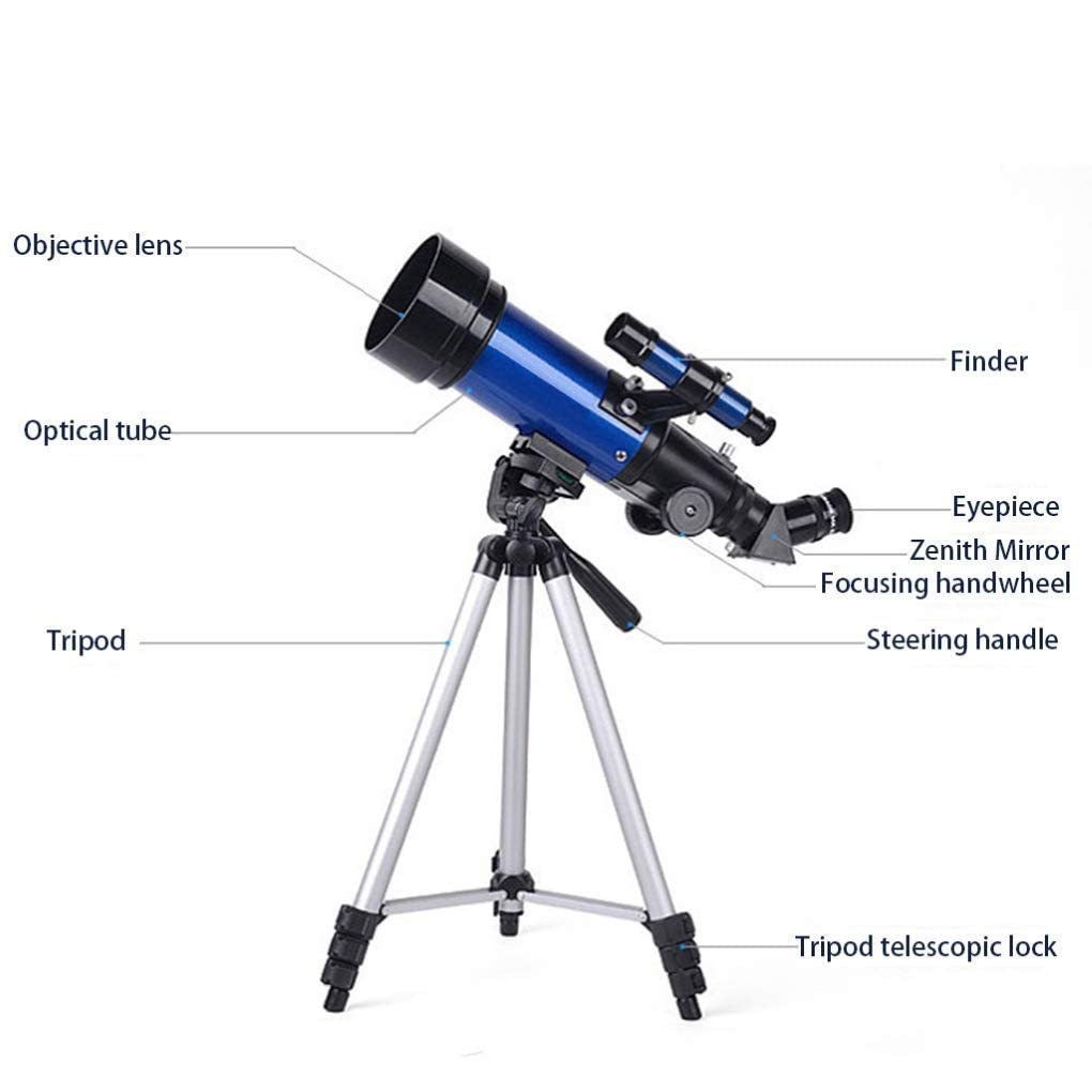 Monokularowy teleskop astronomiczny 70 mm do podróży na zewnątrz, dzieci Refraktor astronomii kosmicznej Dla początkujących Monoskop kosmiczny Dorośli Luneta Niebieski, D