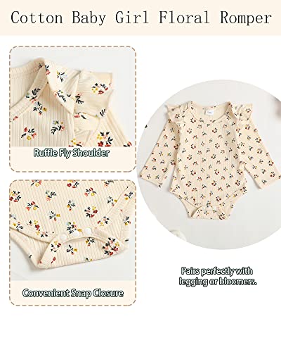 Image of Newborn Baby Girl Clothes Toddler Long Sleeve Ruffle Romper Top Infant Skirt Set Little Girl Overall Dress