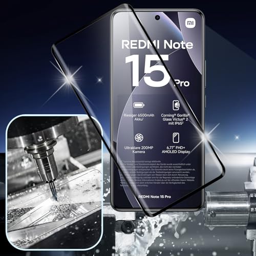 Yenwen 2 Piezas Protector de Pantalla para Xiaomi Redmi Note 15 Pro 4G con 2 Piezas Protector de Lente de Cámara, Ultra HD Cristal Templado, Dureza 9H, Anti Arañazos, Sin Burbujas - imagen 6